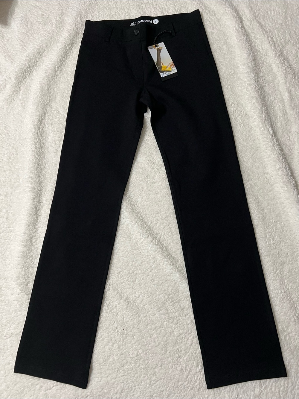 Betabrand Black Straight-Leg Pants
